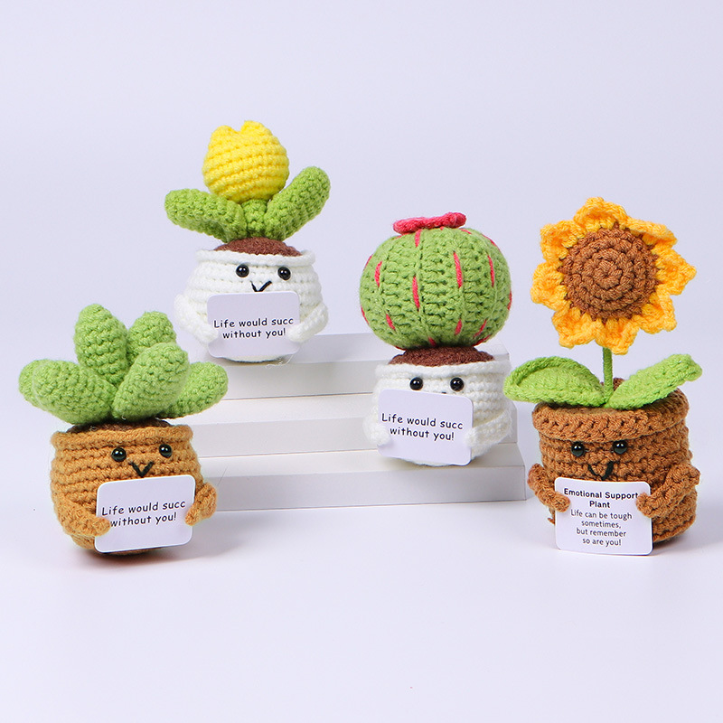 Desk Setup Plant - Mini Cute Crochet Flowers Finished Handmade