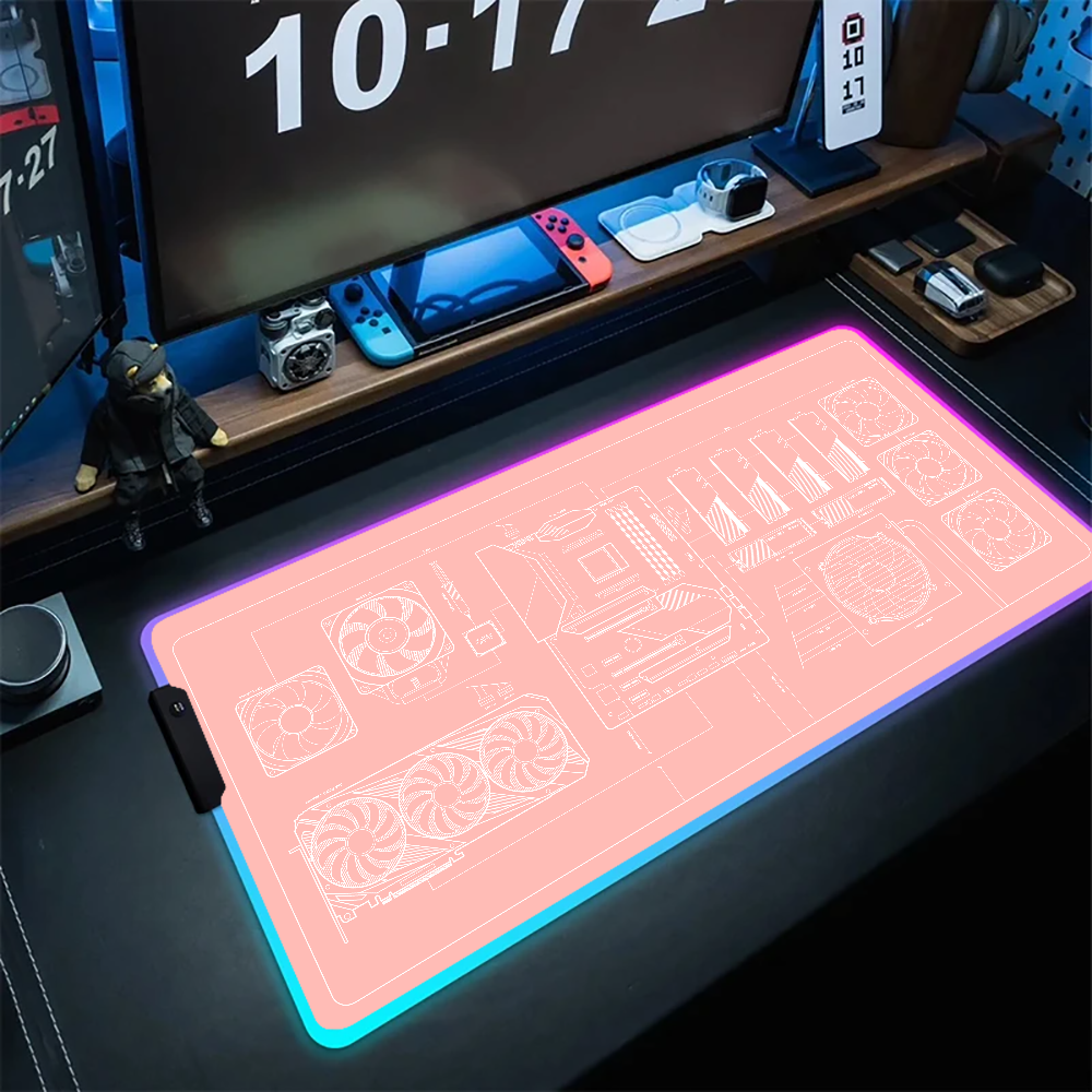 Desk Setup Artist - CPU Artistic line design Mouse Pad