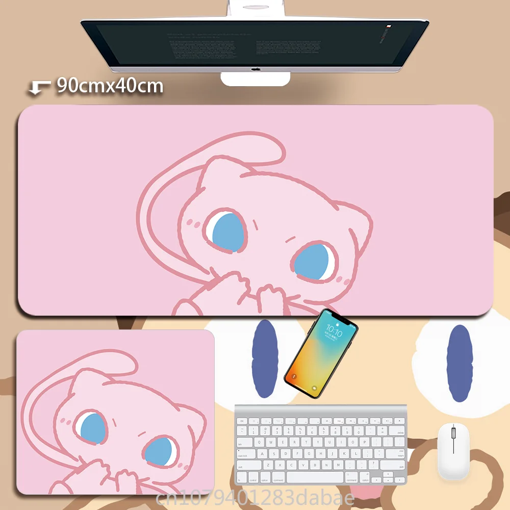 Desk Setup Pink - Leather Pokémon Pikachu Keyboard Pad Boy