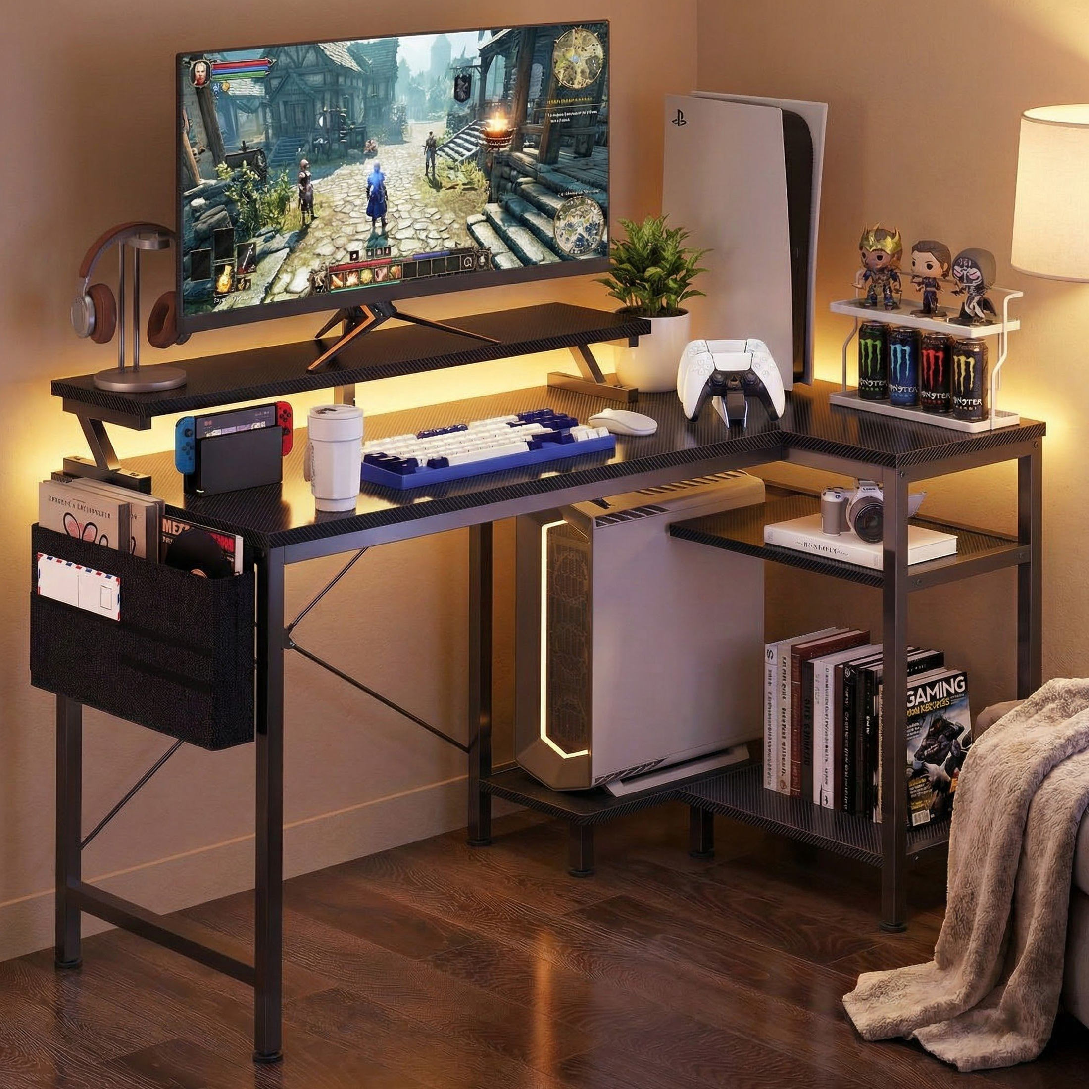 Gaming Setup Desk - JHK 40IN to 48IN L Shaped