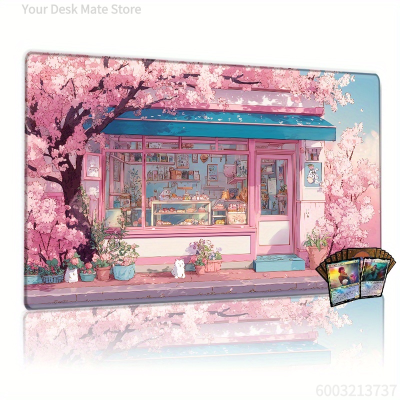 Desk Setup Pink - Pink Bakery Mouse Pad Large Size