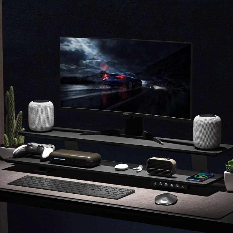Desk Setup Hub - Solid Wood Gaming Desk Top with