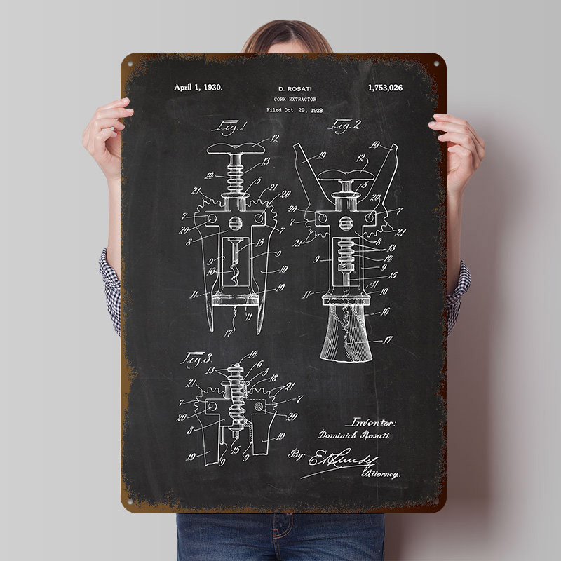 Desk Room Setup - 1928 Cork Extractor Tinplate Posters Customizable