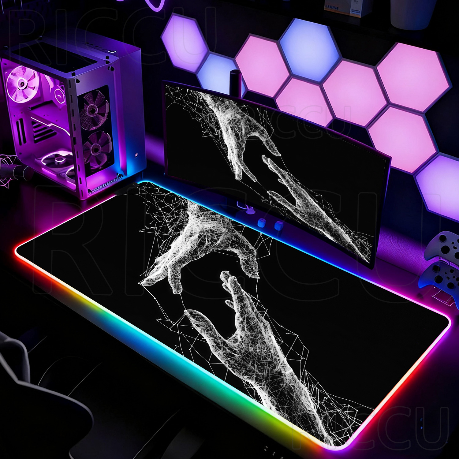 Desk Setup Rgb - RGB XXL HD Large Black White