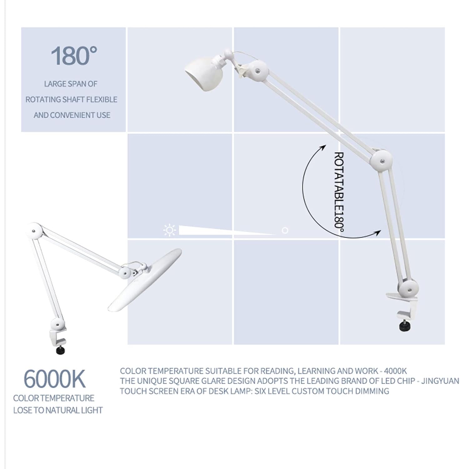 24W LED Desk Lamp with Clam 19 - огляд і ціна Desk Setup Modern