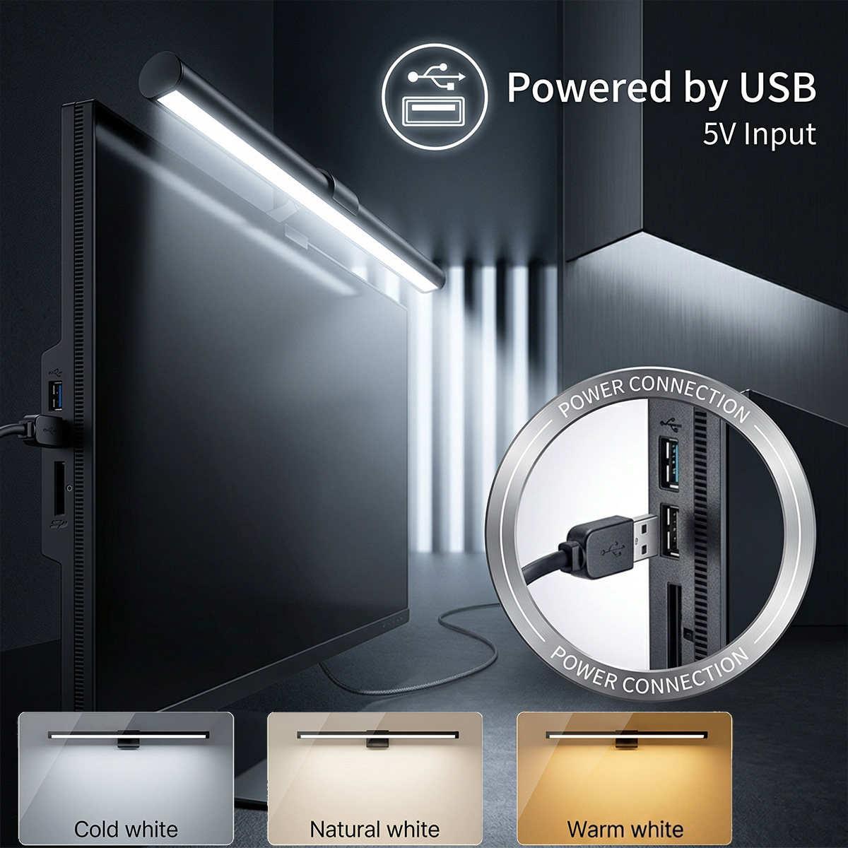USB Powered LED Computer Scree - огляд і ціна Desk Setup Modern