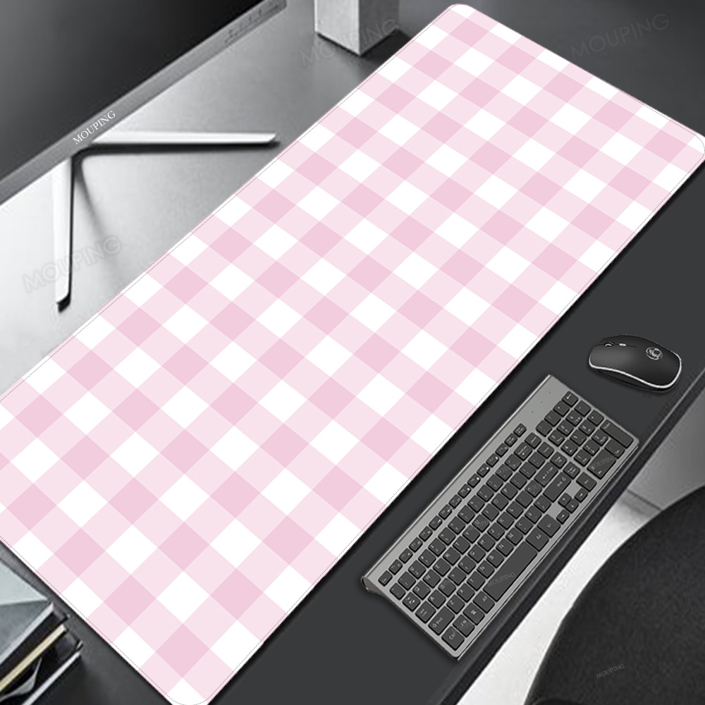 Pink Lattice Mouse Pad Kawaii  - огляд і ціна Desk Setup Pink