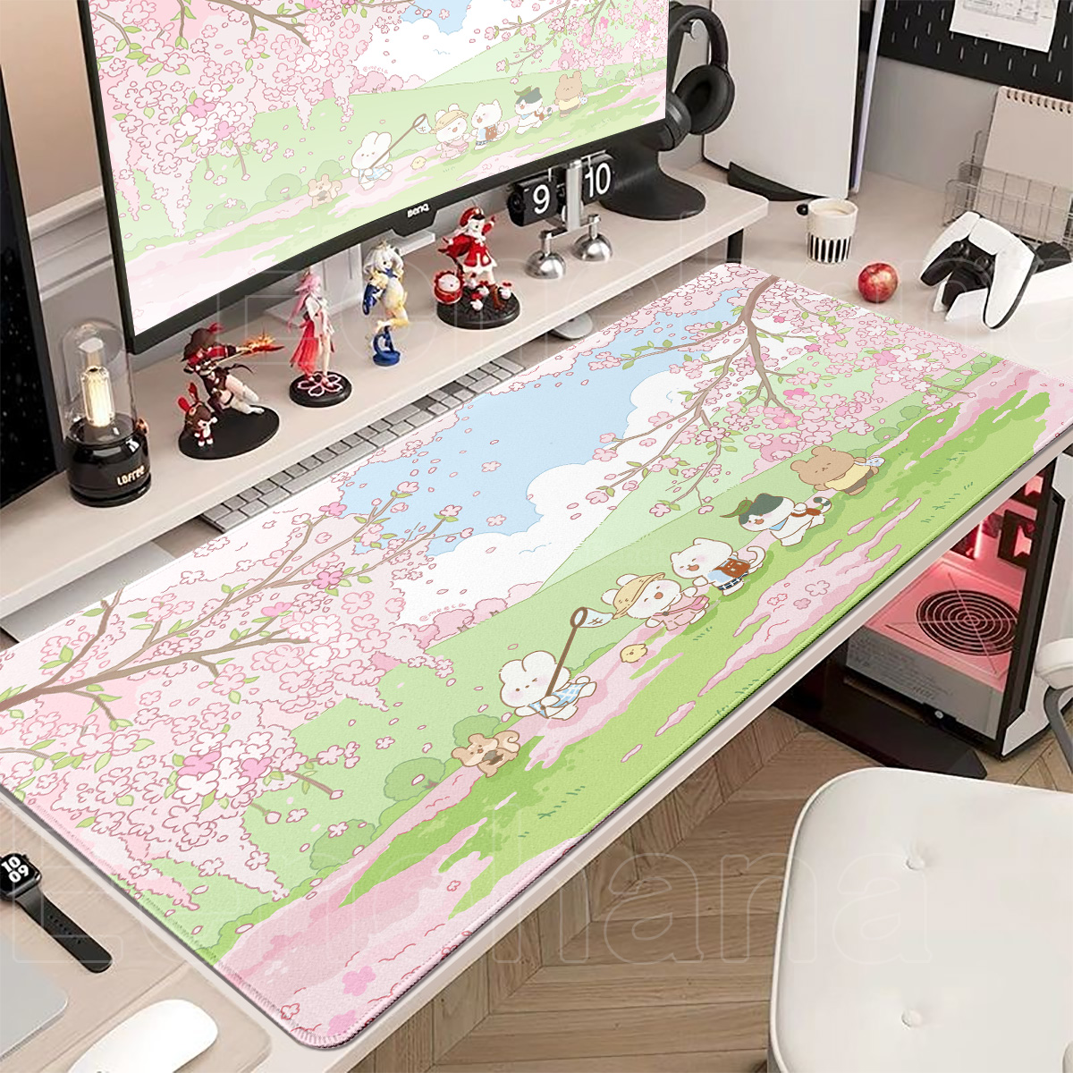 Spring Cute Rabbit Mouse Pad L - огляд і ціна Desk Setup Pink