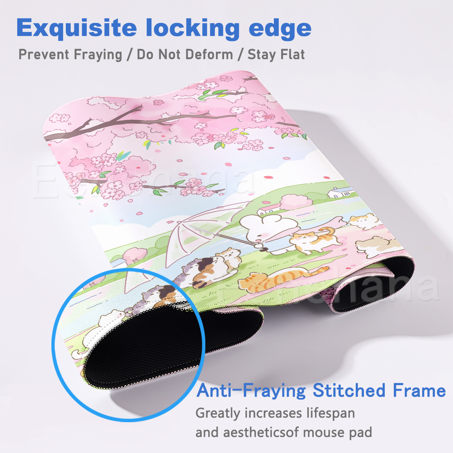 Spring Cute Rabbit Mouse Pad L - огляд і ціна Desk Setup Pink