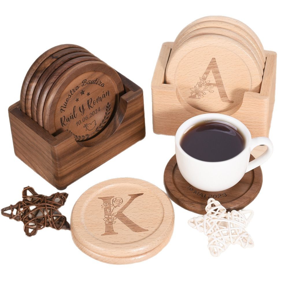 Walnut Dark Coaster Set of 6 P - огляд і ціна Desk Setup Dark