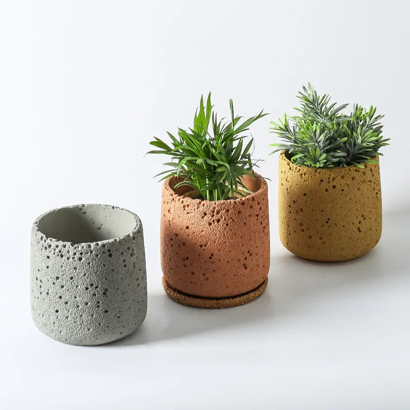 Nordic cement flowerpot simple - огляд і ціна Desk Setup Plant