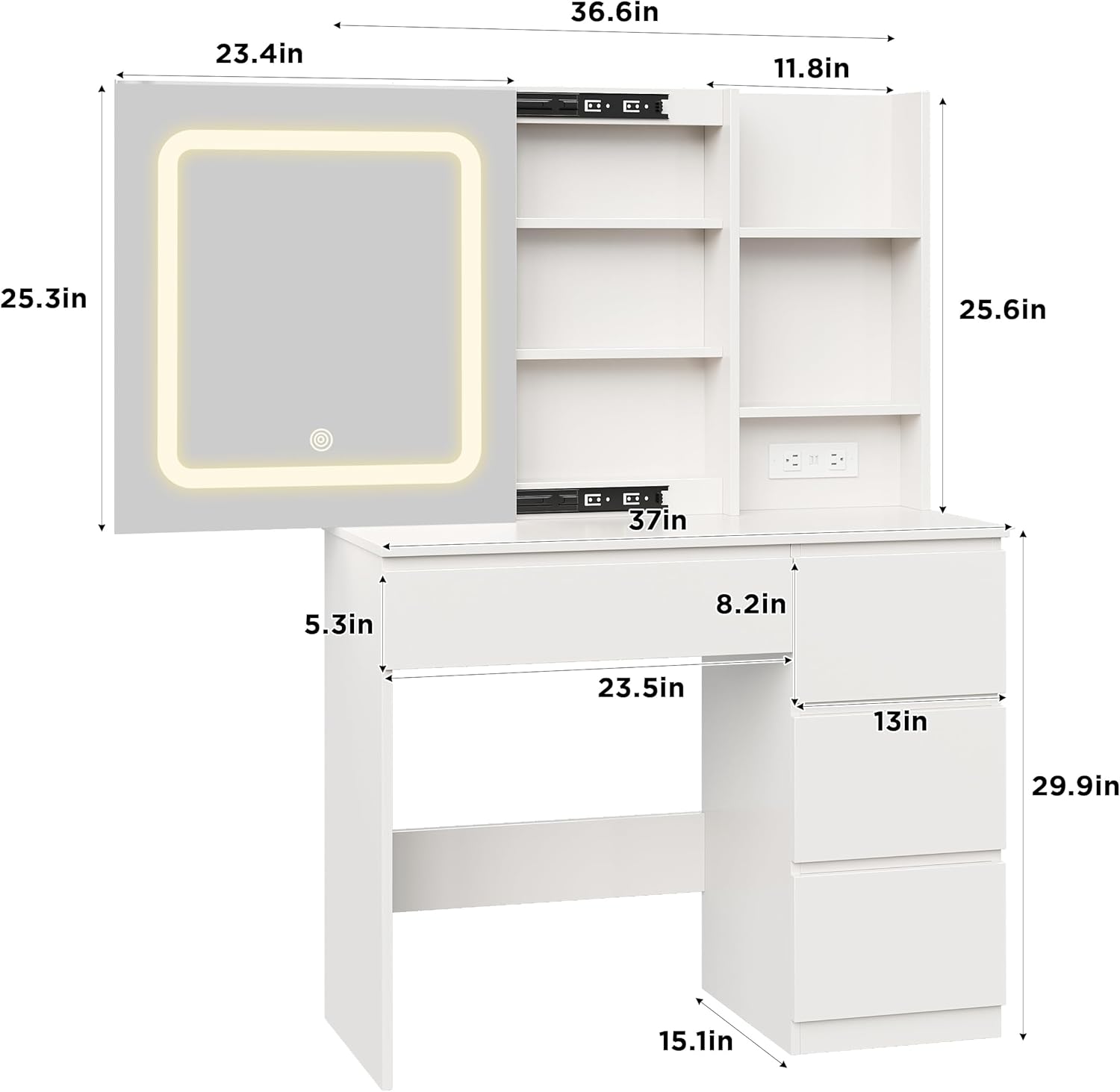 Make Up Vanity Desk with Charg - огляд і ціна Desk Setup Charging Station