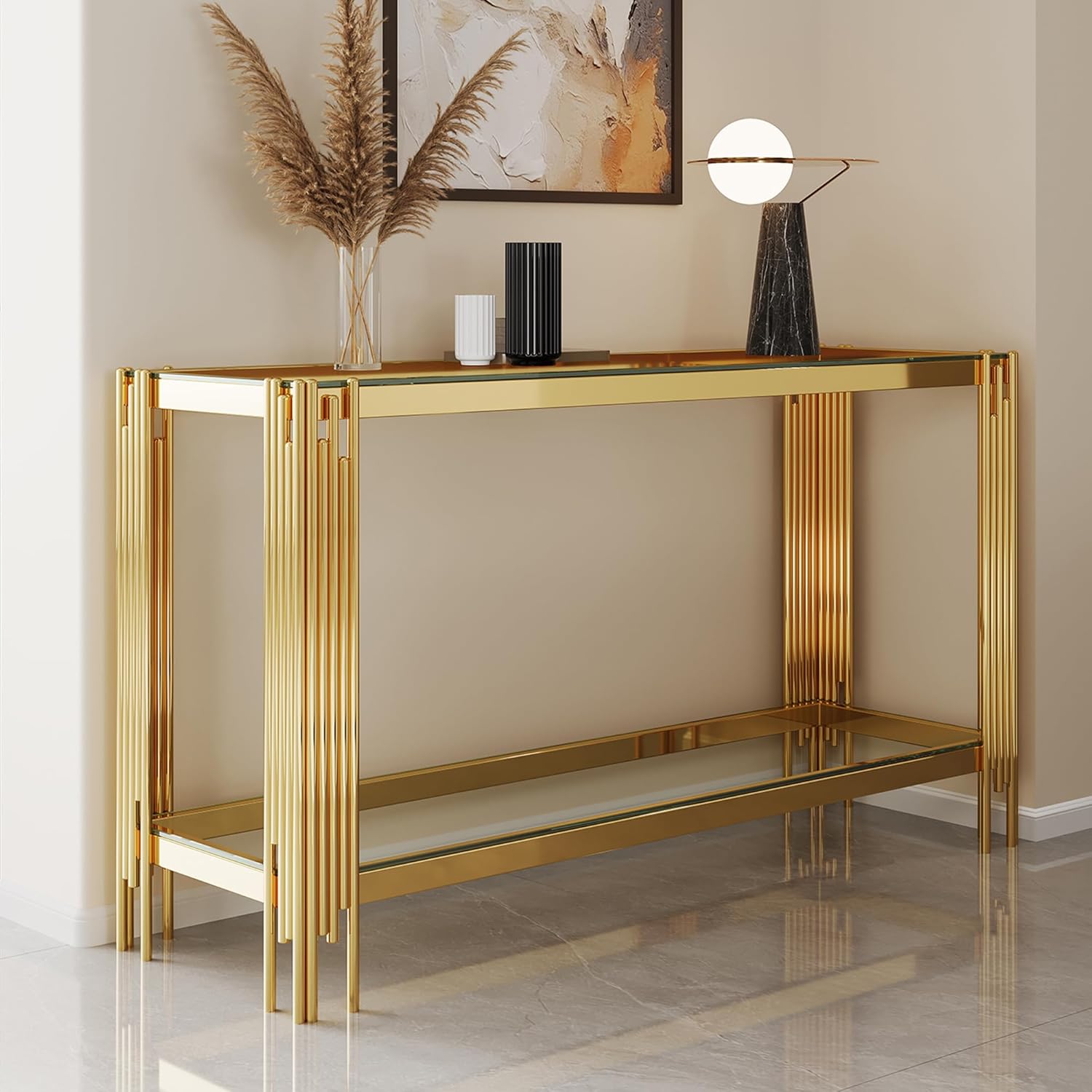 Glass Console Table, Modern En - огляд і ціна Desk Setup Modern