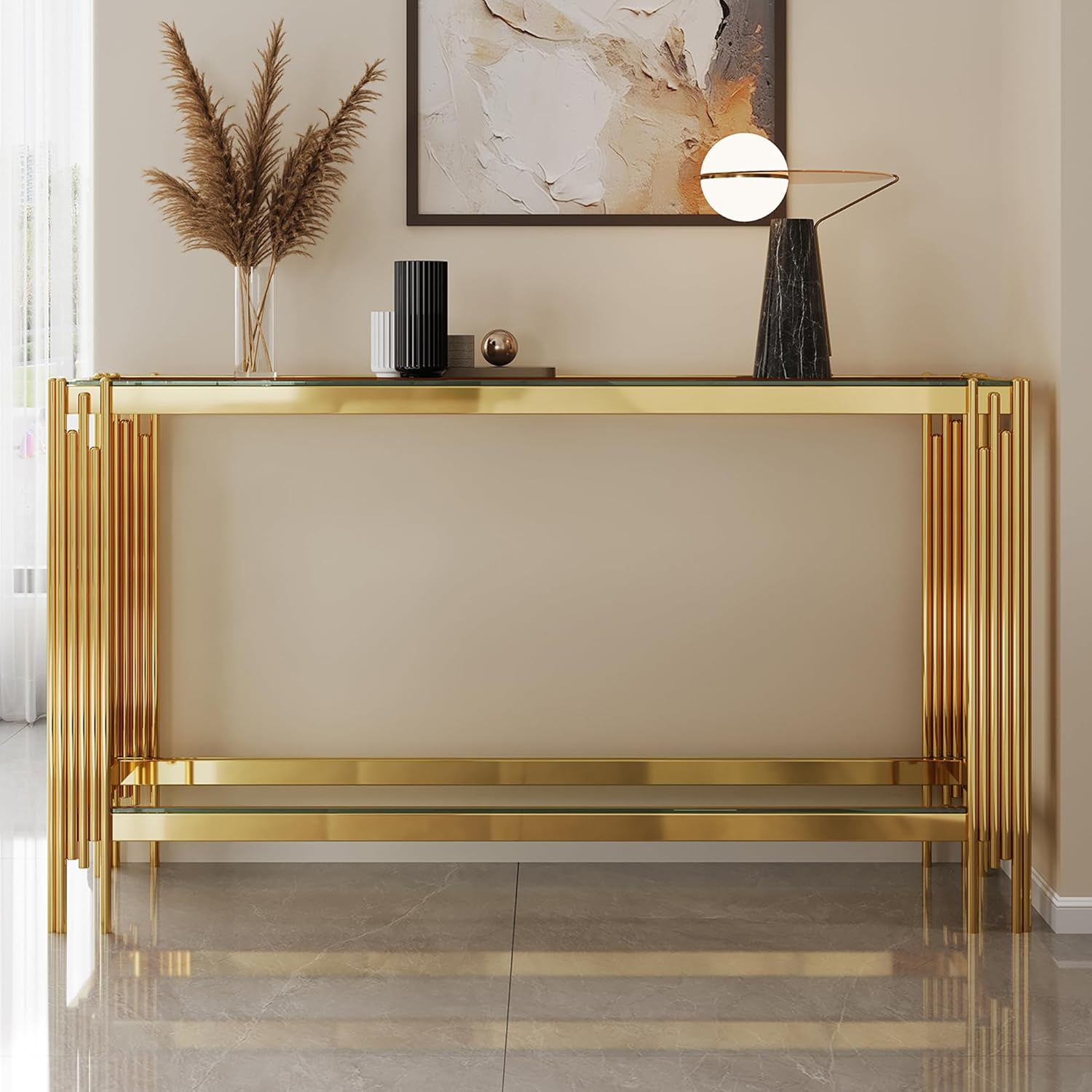 Glass Console Table, Modern En - огляд і ціна Desk Setup Modern