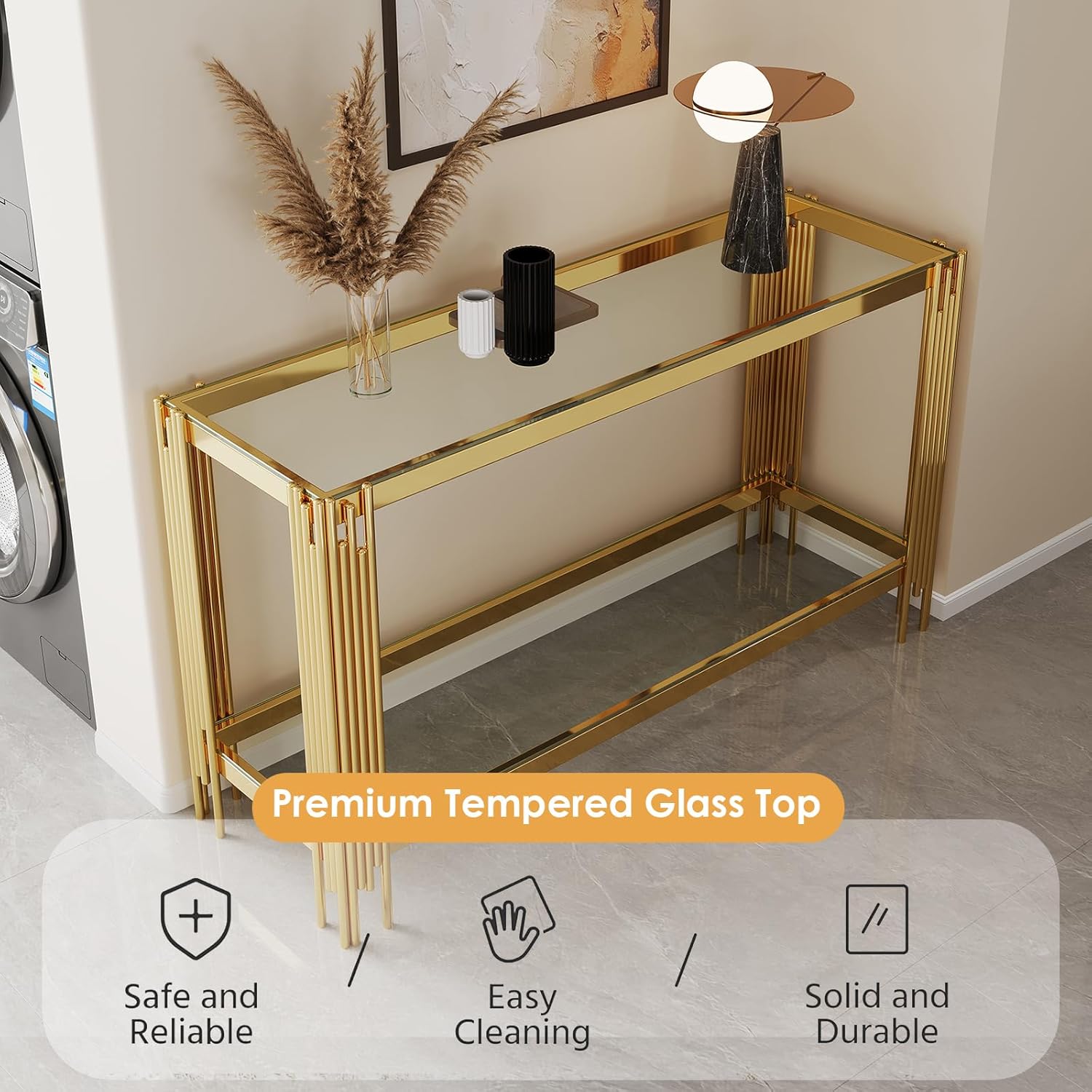 Glass Console Table, Modern En - огляд і ціна Desk Setup Modern