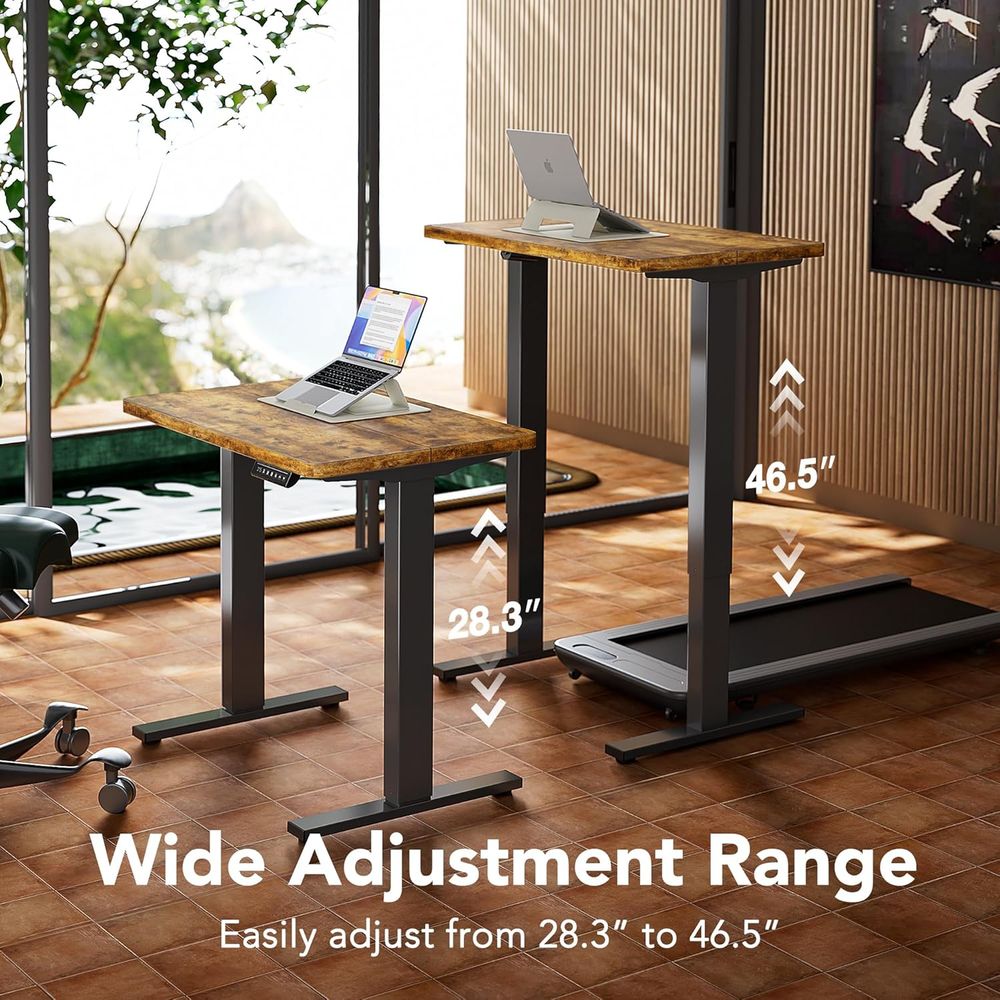 55 x 24 Inch Adjustable Comput - огляд і ціна Desk Setup Brown