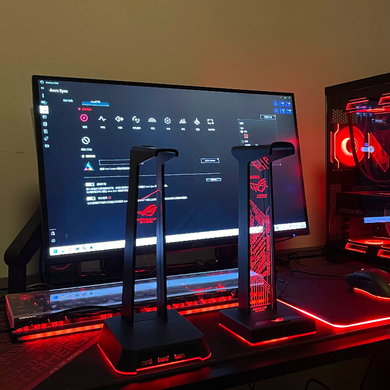 RGB Gaming Headphone Stand wit - огляд і ціна Desk Setup Headphone Stand