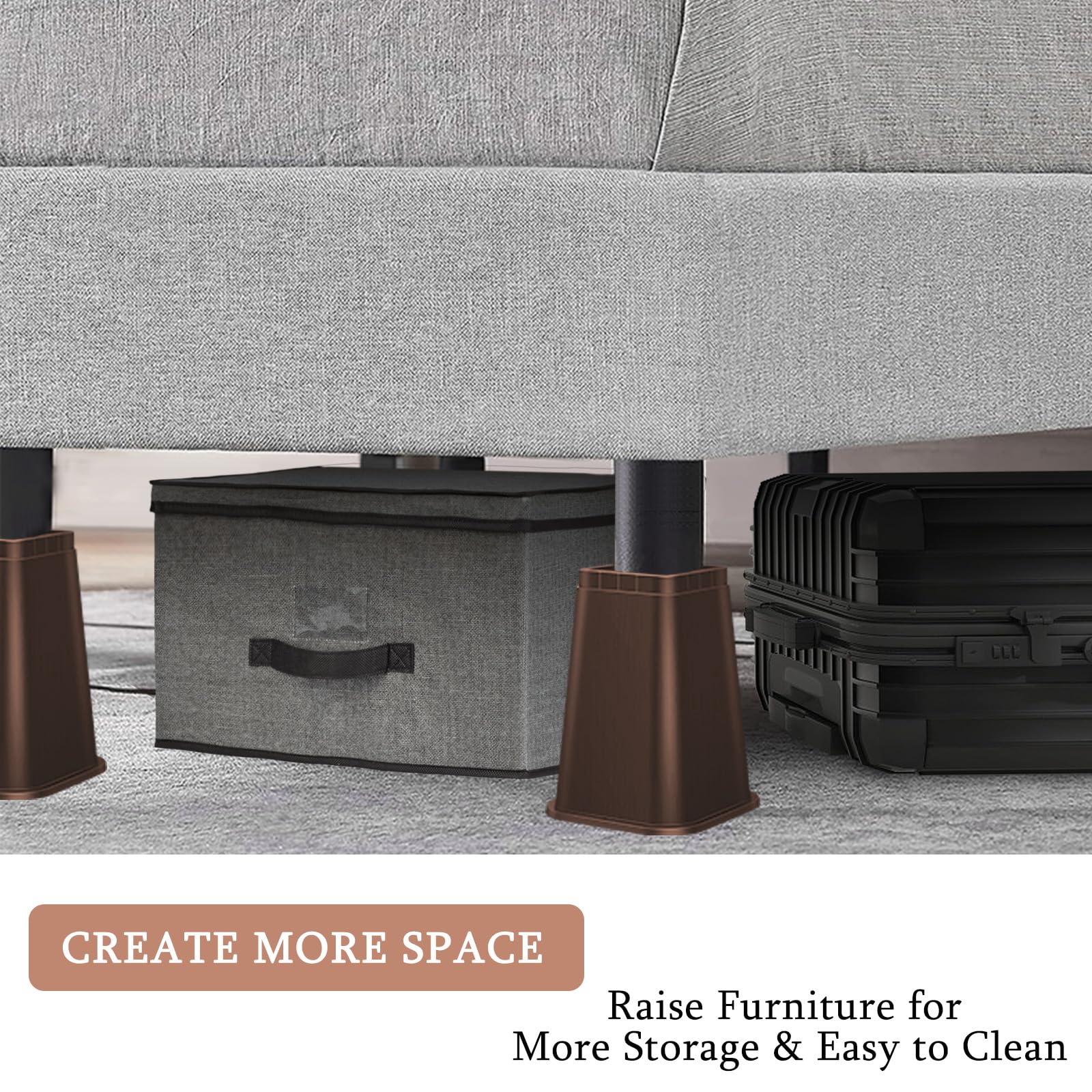 Heavy Duty Furniture Risers 8  - огляд і ціна Desk Setup Brown