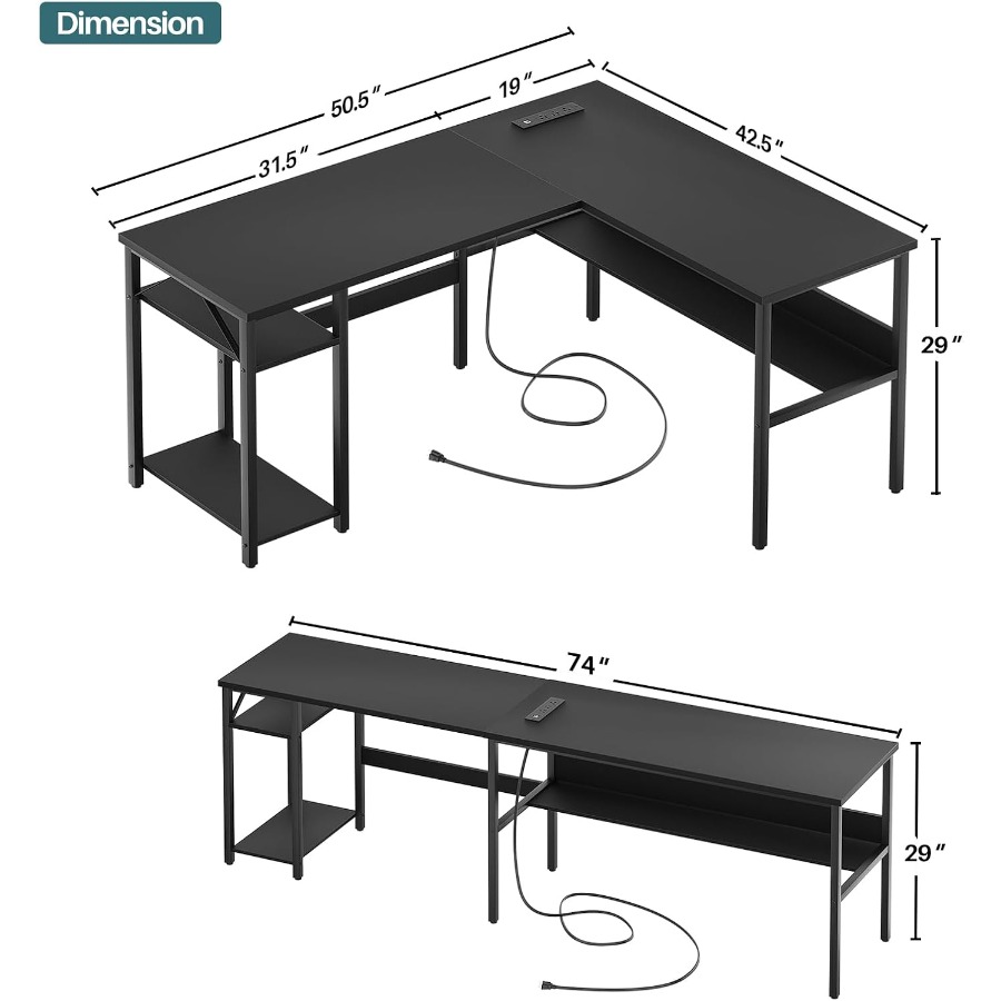 Reversible L Shaped Desk with  - огляд і ціна Gaming Setup Desk