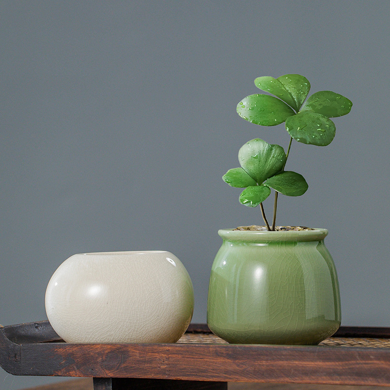 Ice Crack Glazed Ceramic Flowe - огляд і ціна Desk Setup Plant