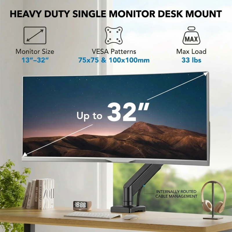 Heavy Duty Monitor Arm Bracket - огляд і ціна Desk Setup With Monitor Arm