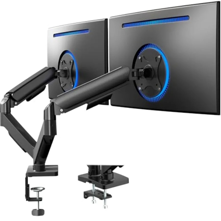Dual Monitor Stand, Fully Adju - огляд і ціна Desk Setup With Monitor Arm