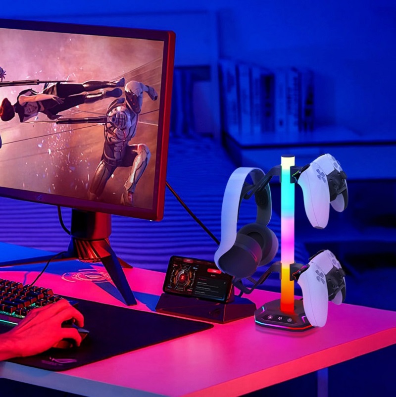 RGB Gaming Headset Stand with  - огляд і ціна Desk Setup Headphone Stand