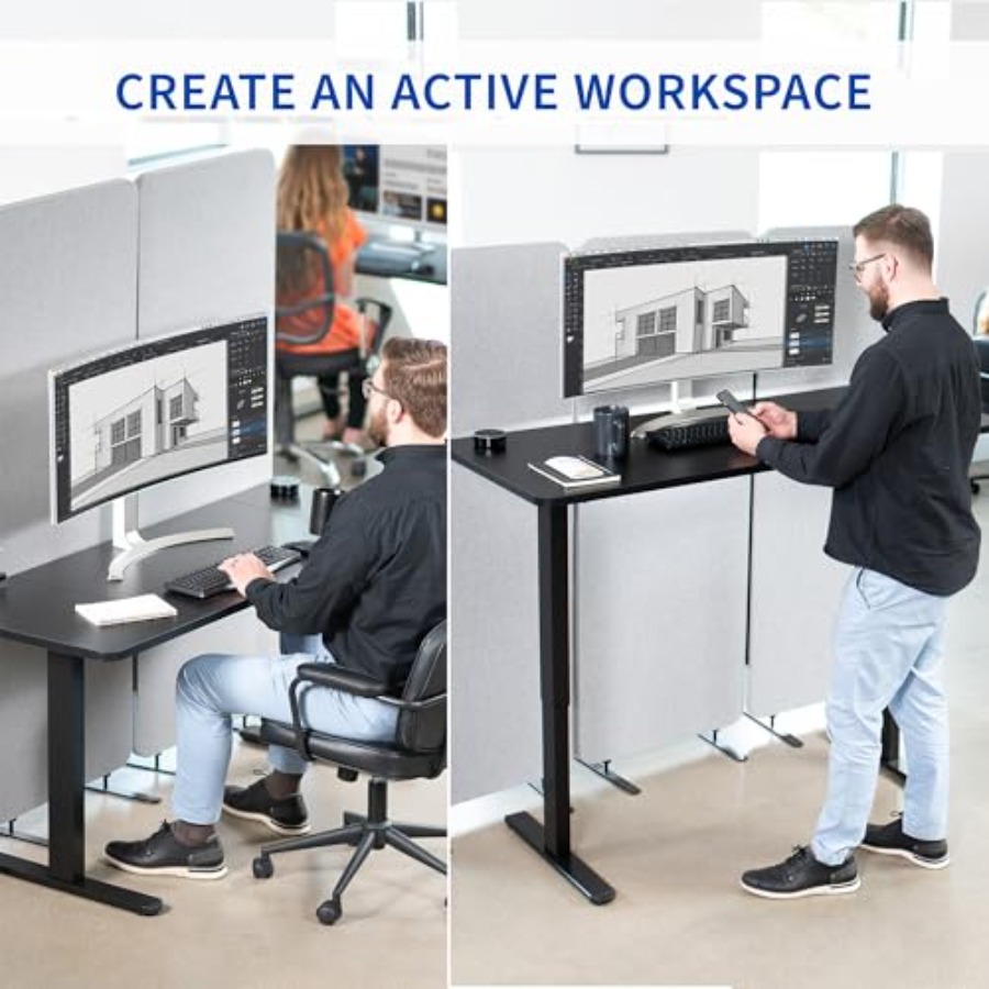 Electric 60 x 24 inch Stand Up - огляд і ціна Desk Setup Dark