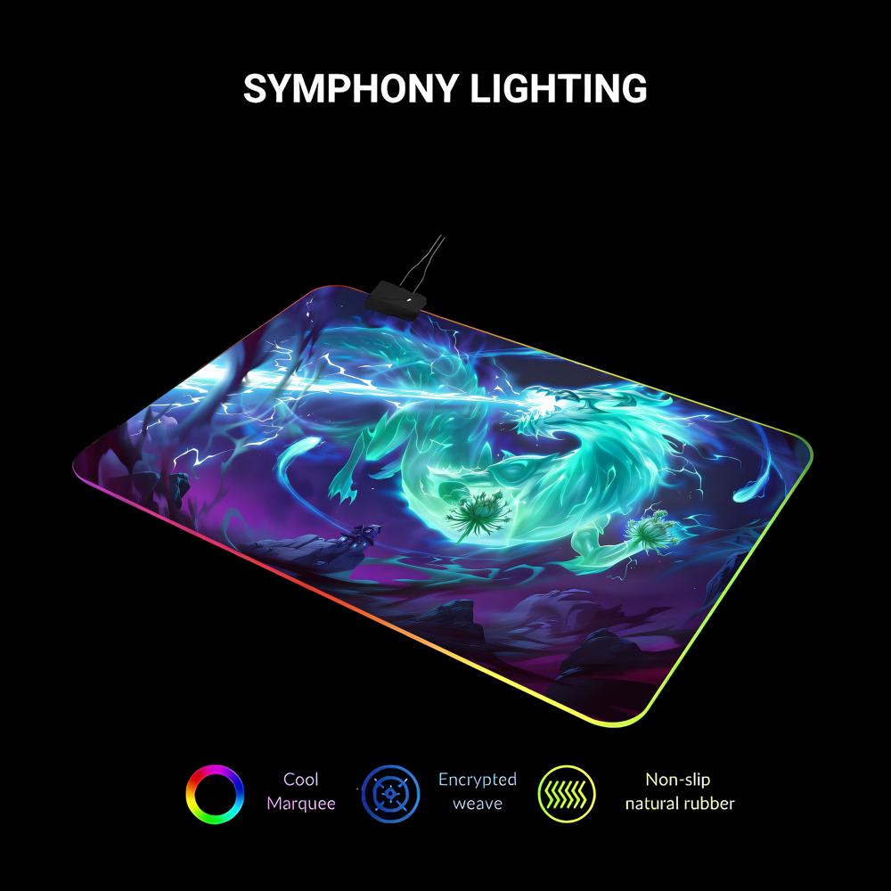 RGB LED Blue Dragon Mouse Pad  - огляд і ціна Desk Setup Rgb