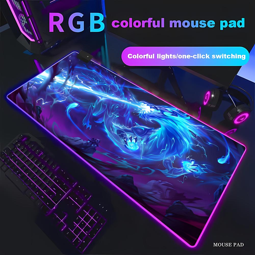 RGB LED Blue Dragon Mouse Pad  - огляд і ціна Desk Setup Rgb