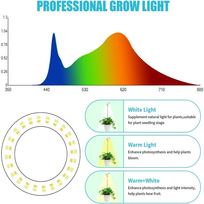 1/2/3 Rings Full Spectrum Plan - огляд і ціна Desk Setup Plant