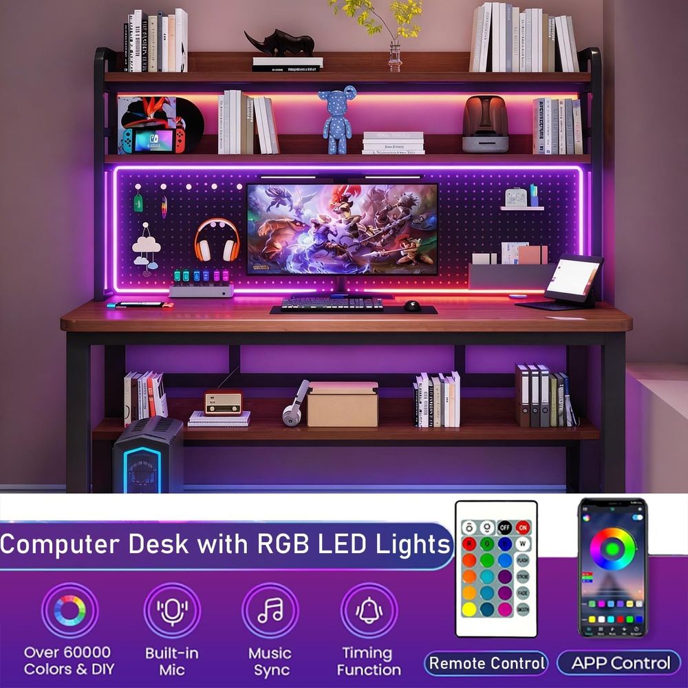 LED-Illuminated 39 Gaming Desk - огляд і ціна Desk Setup Charging Station