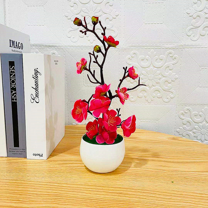 Simulation Plum Flower Pot Pla - огляд і ціна Desk Setup Plant