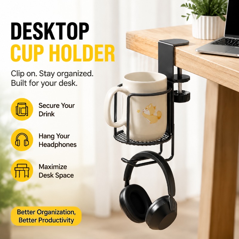 2 in 1 Desk Cup Holder Headpho - огляд і ціна Desk Setup Headphone Stand