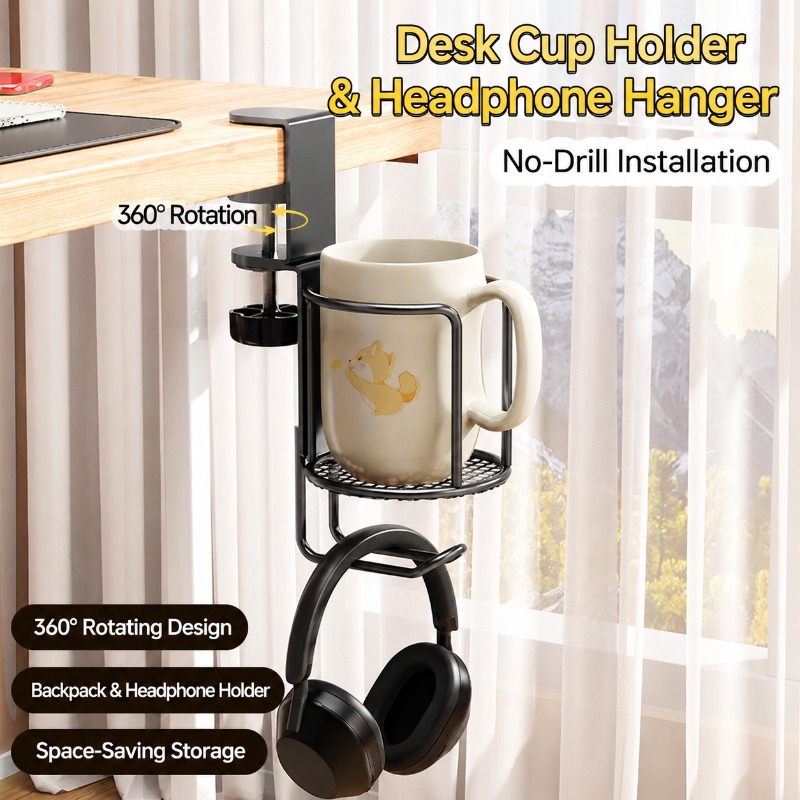 2 in 1 Desk Cup Holder Headpho - огляд і ціна Desk Setup Headphone Stand