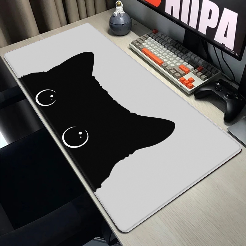Funny black cat Mouse Pads Cut - огляд і ціна Desk Setup Pink