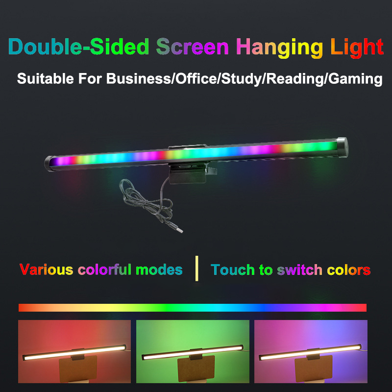 LED Monitor Hanging Desk Light - огляд і ціна Yellow Desk Setup