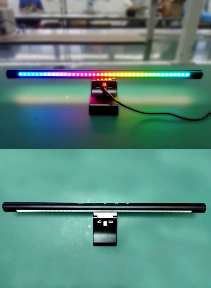 LED Monitor Hanging Desk Light - огляд і ціна Yellow Desk Setup