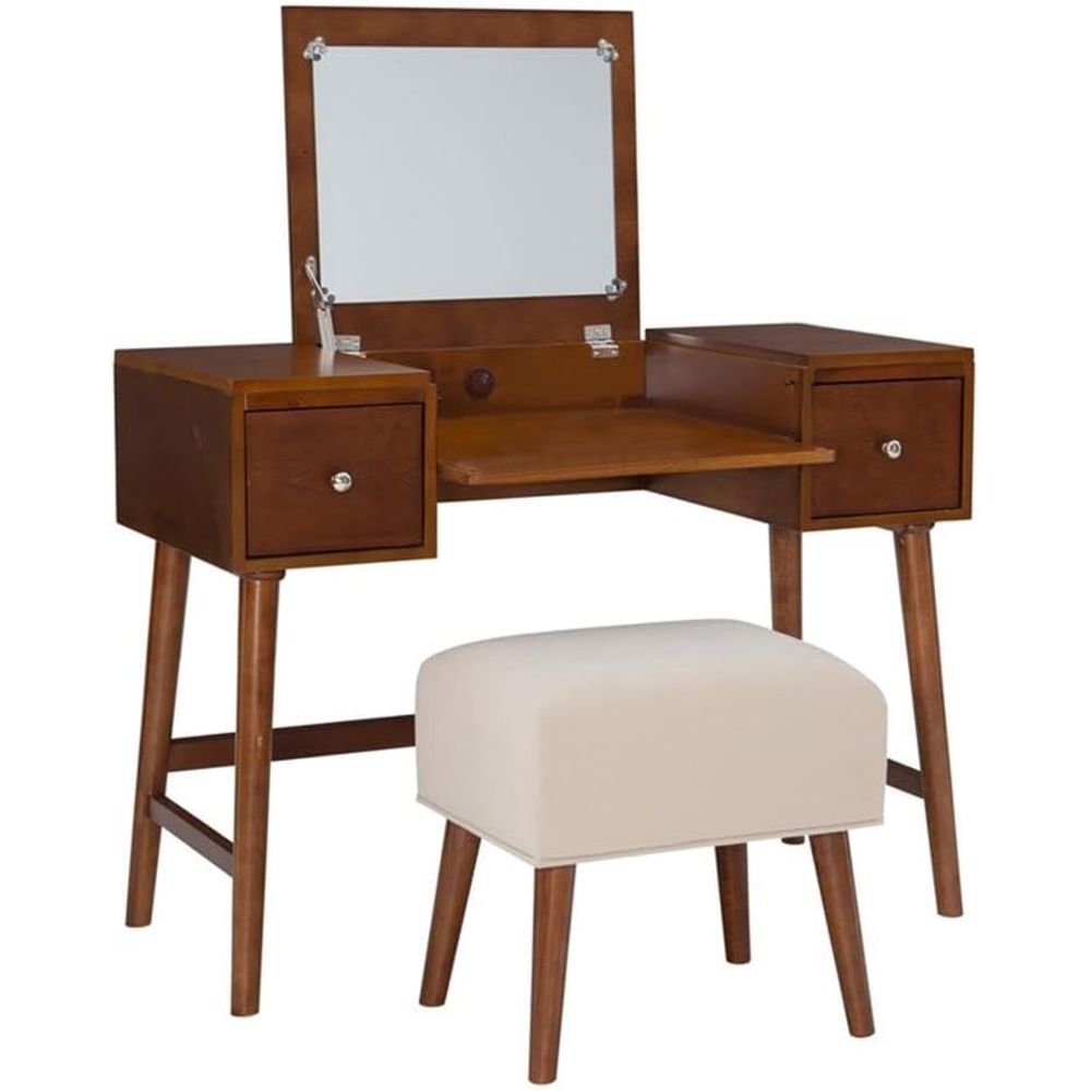 Walnut Brown 40x18x47 Vanity S - огляд і ціна Desk Setup Brown