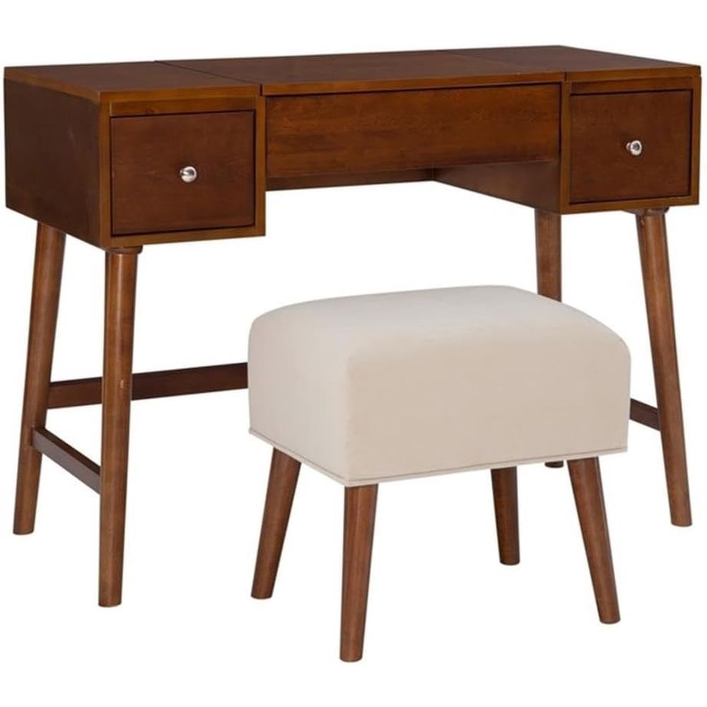 Walnut Brown 40x18x47 Vanity S - огляд і ціна Desk Setup Brown
