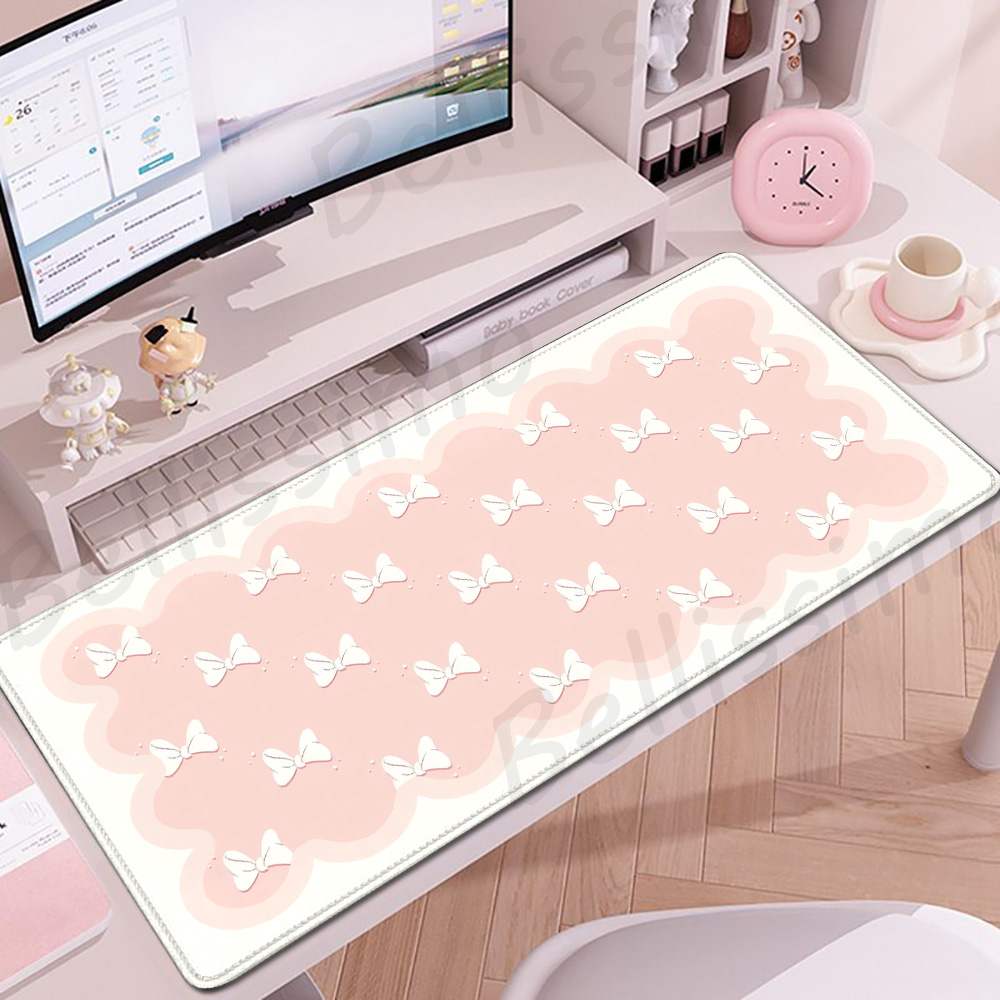 Cute Rabbit Pink White Gaming  - огляд і ціна Desk Setup Pink