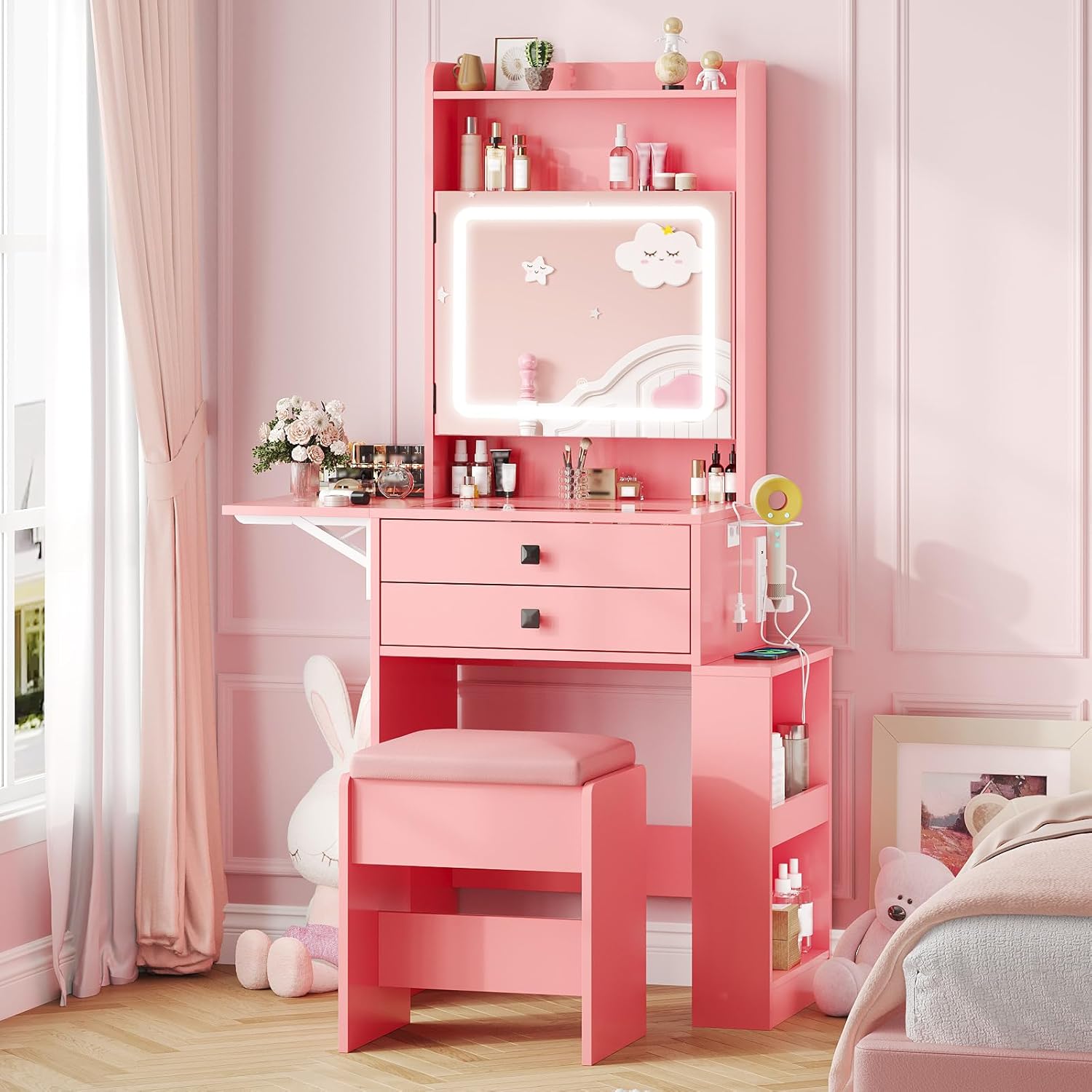 Small Makeup Vanity Desk, 3 Ad - огляд і ціна Desk Setup Charging Station