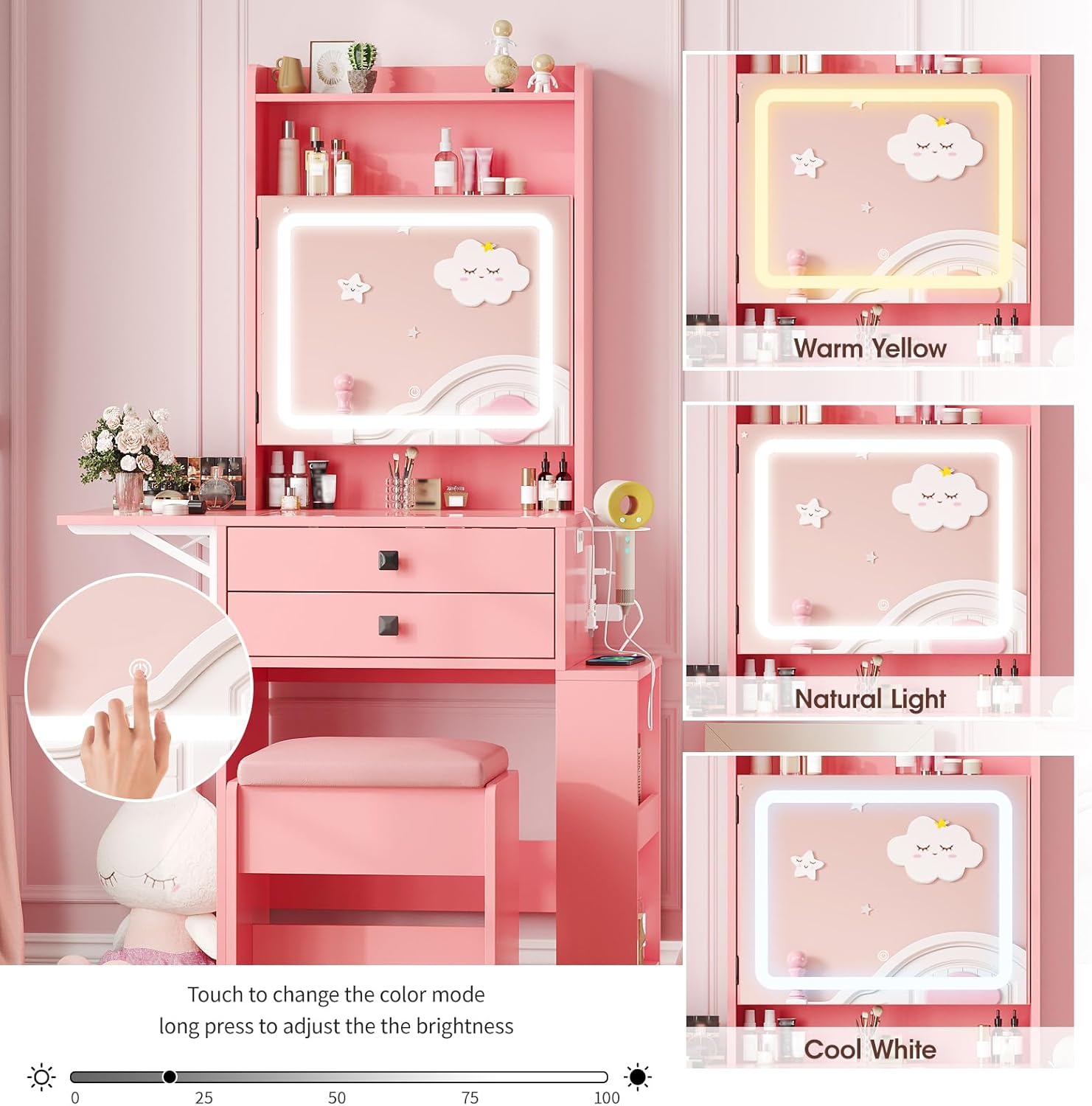 Small Makeup Vanity Desk, 3 Ad - огляд і ціна Desk Setup Charging Station