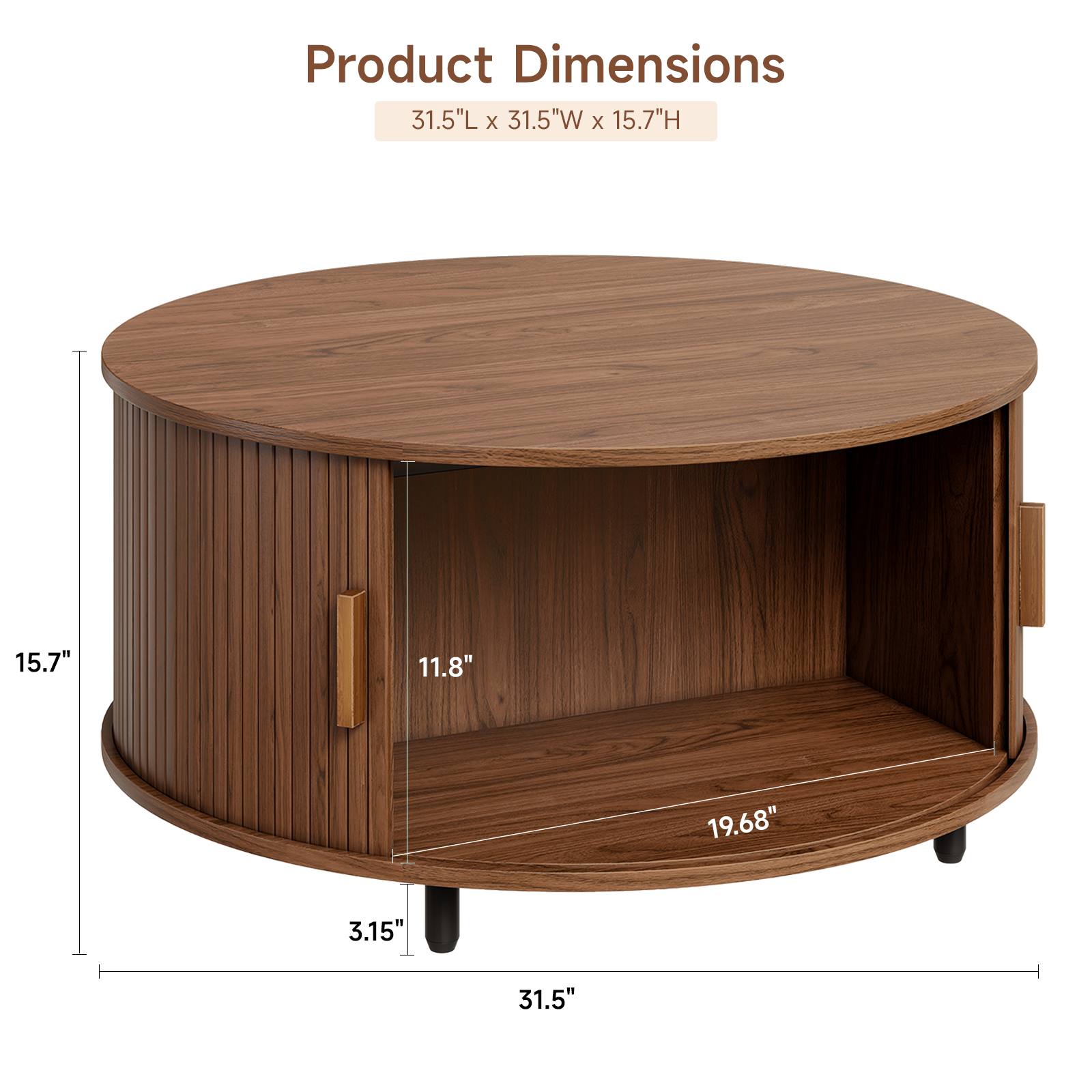 Round Coffee Table with Storag - огляд і ціна Desk Setup Modern