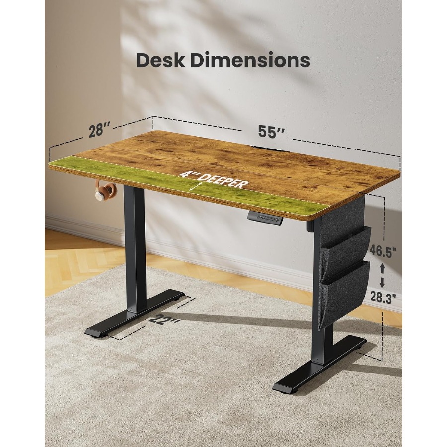 Adjustable Height Standing Off - огляд і ціна Desk Setup Brown
