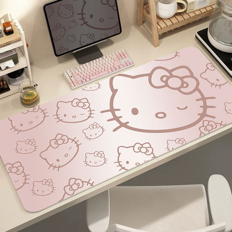 Leather Hello Kitty Printed Mo - огляд і ціна Desk Setup Pink