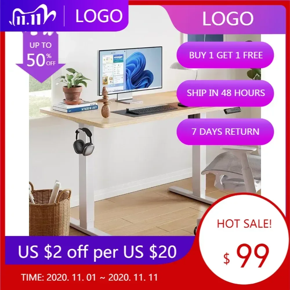 HUANUO 55 x 28 Electric Standi - огляд і ціна Desk Setup Headphone Stand