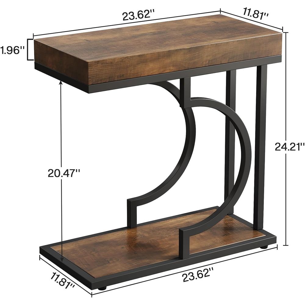 Brown & Black C Shaped Narrow  - огляд і ціна Desk Setup Modern