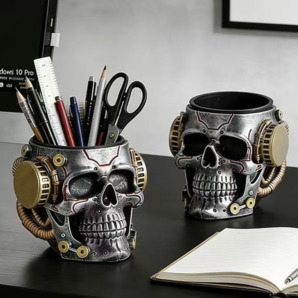 Cyberpunk Mechanical Skull Pen - огляд і ціна Desk Setup Aesthetic