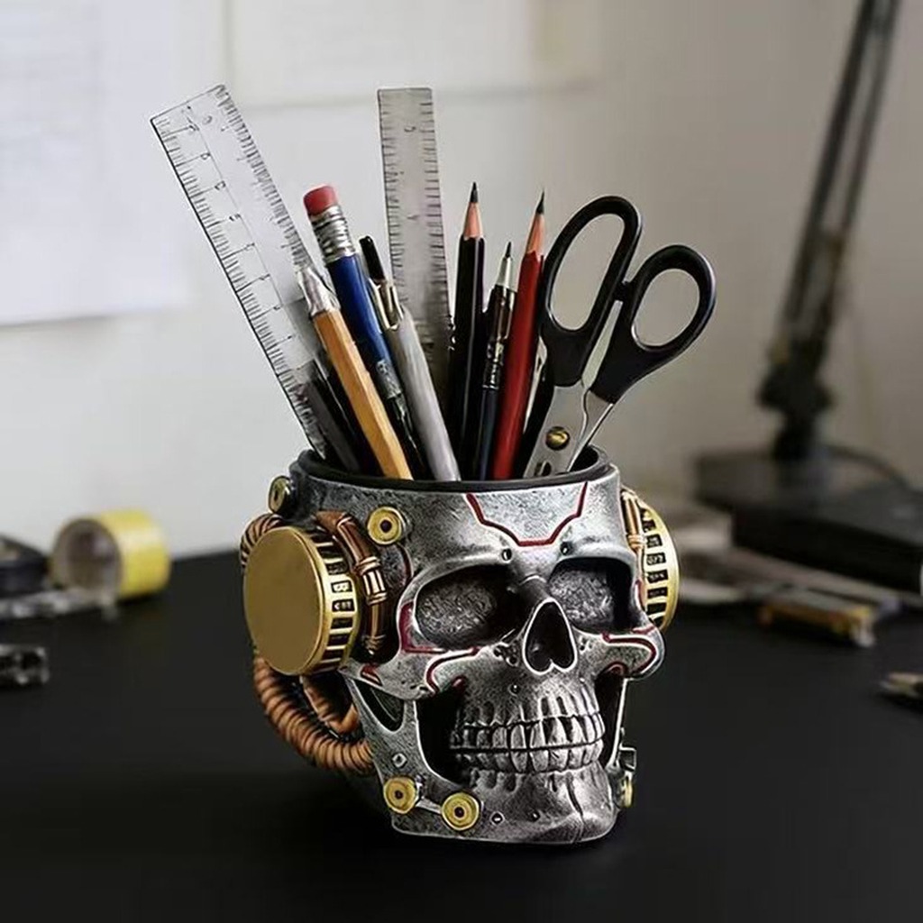 Cyberpunk Mechanical Skull Pen - огляд і ціна Desk Setup Aesthetic